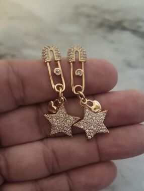 Gold Tassel Fringe Dangle Statement Earrings Bright Star